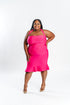 Fuchsia Halter Neck Midi Dress | Brunch Dress | Plus Size